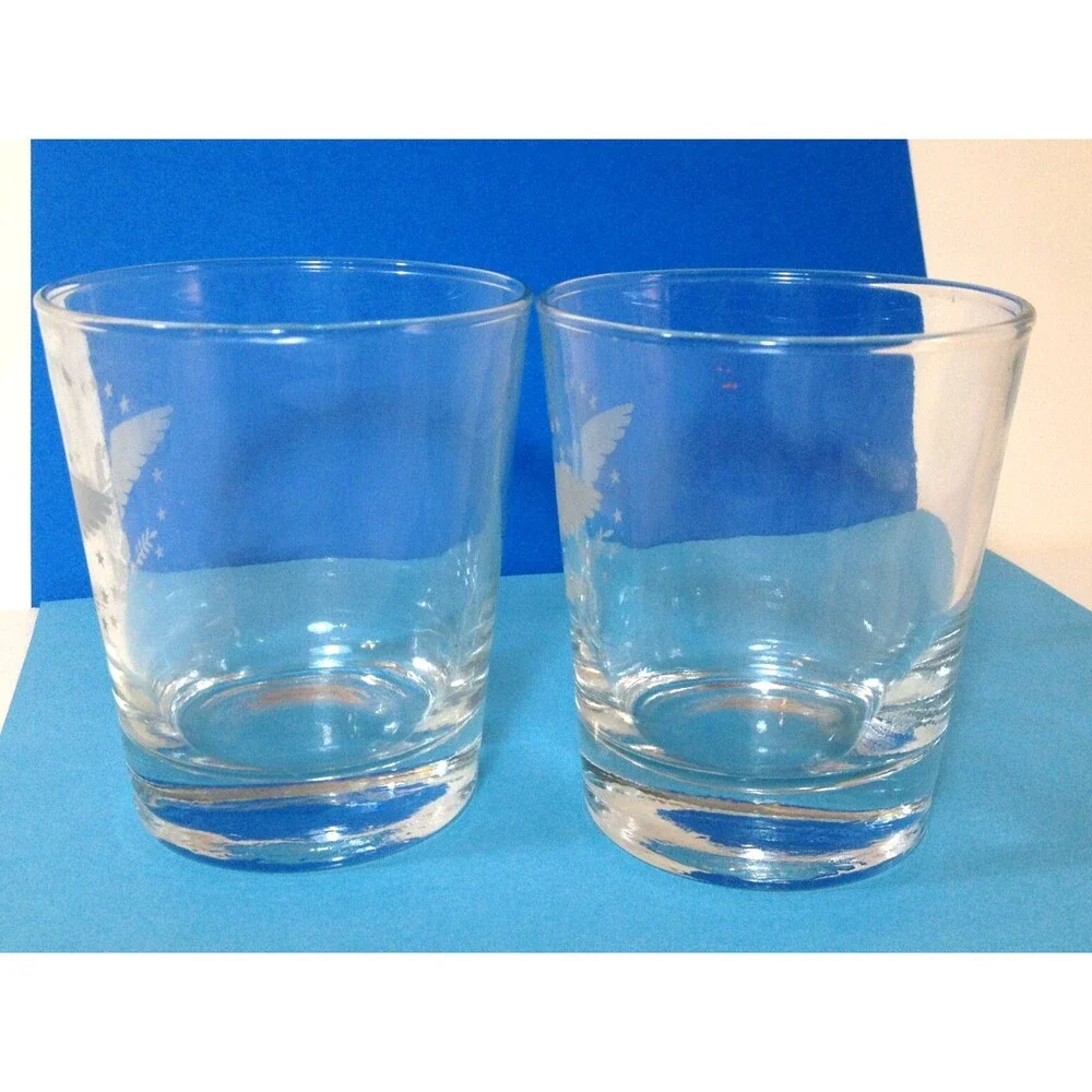 2 Vintage Eagle Bourbon Rocks Glass Barware 10 oz 4